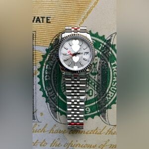 Luxury Watch Silver Dial